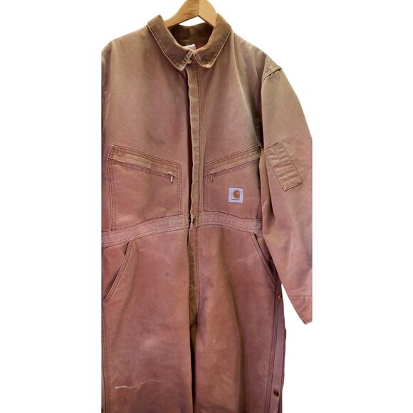 VTG Carhartt Quilted Duck Canvas Coveralls X01 Lined Workwear Men's 2 XL Utility - Picture 5 of 8